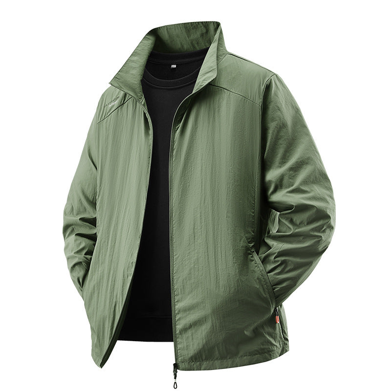 Men’s Ice Silk Hooded Sun Protection Jacket in Loose Fit