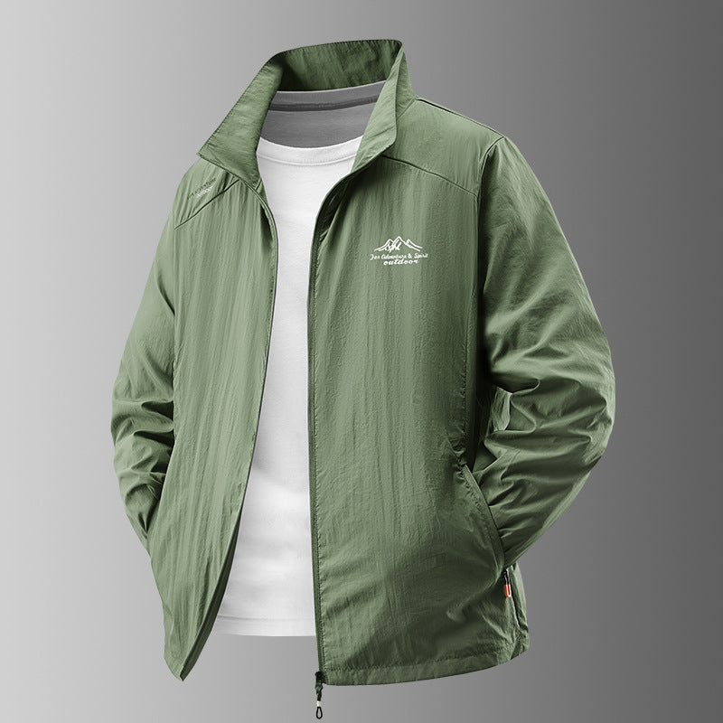Men’s Ice Silk Hooded Sun Protection Jacket in Loose Fit