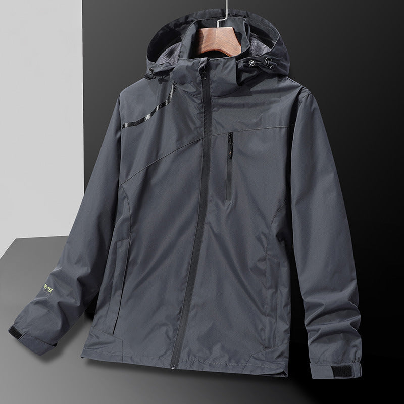 Men’s Plus-Size Hooded Waterproof Mountaineering Jacket