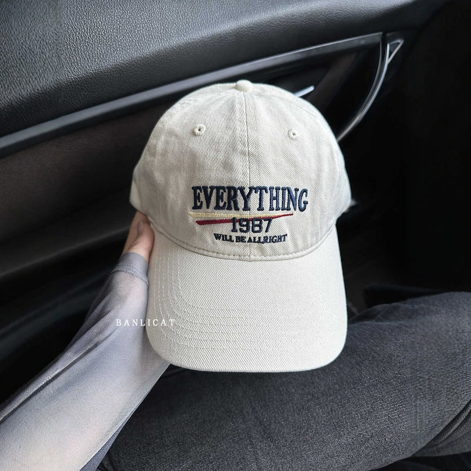 Vintage Embroidered Washed Cotton Baseball Cap