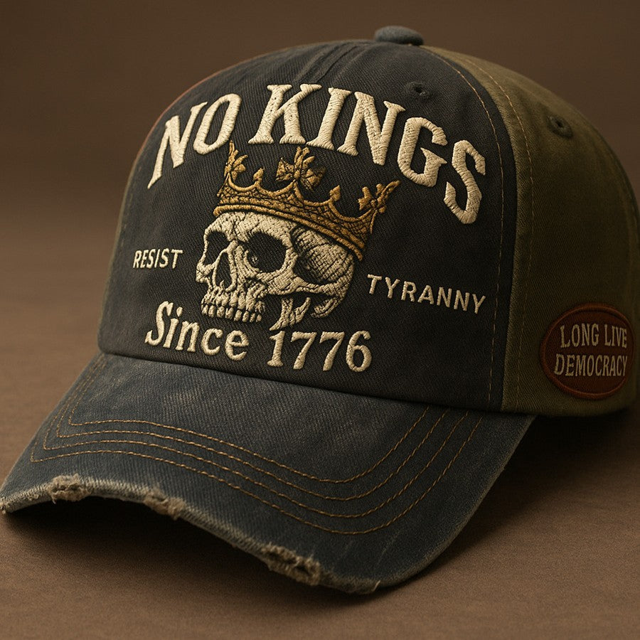 Vintage Washed Cotton Frog Motif Baseball Cap