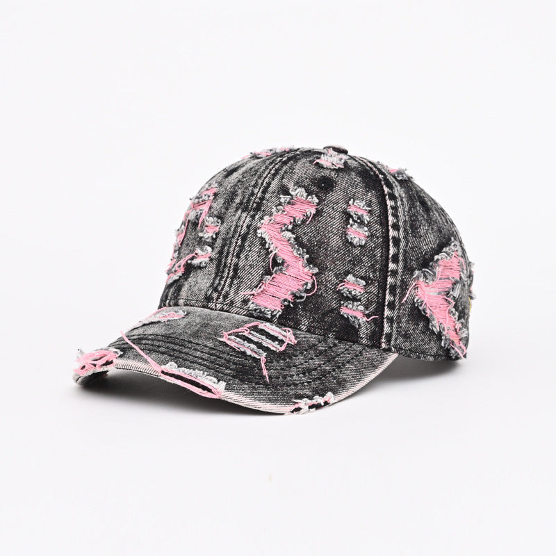 Vintage Ripped Denim Soft Top Baseball Cap