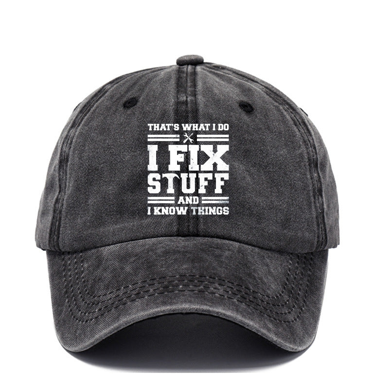 Vintage Washed Cotton Printed Retro Dad Hat