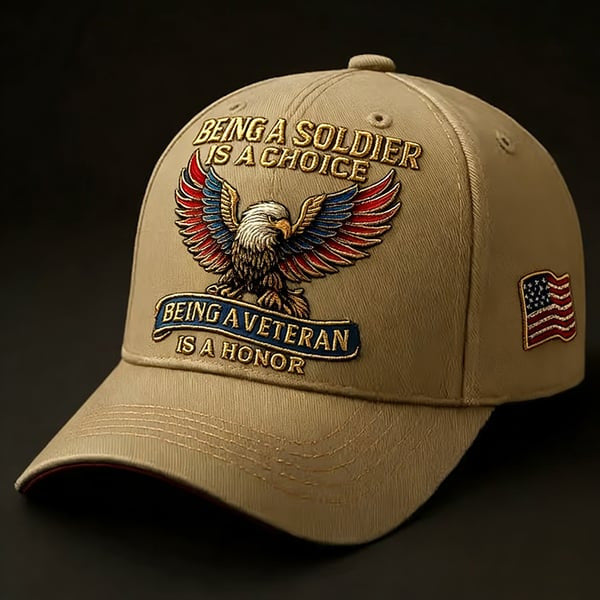Commemorative Eagle Print Vintage Washed Cotton Baseball Cap
