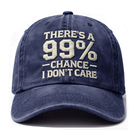 99% Chance Embroidered Washed Cotton Soft-Top Baseball Cap
