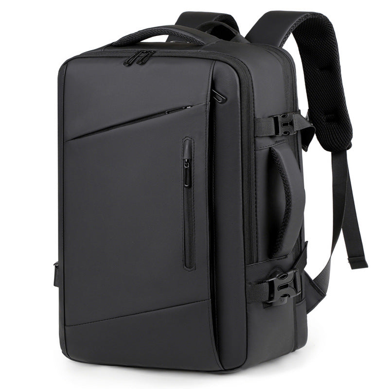 Expandable Waterproof Leather Film Business Laptop Backpack