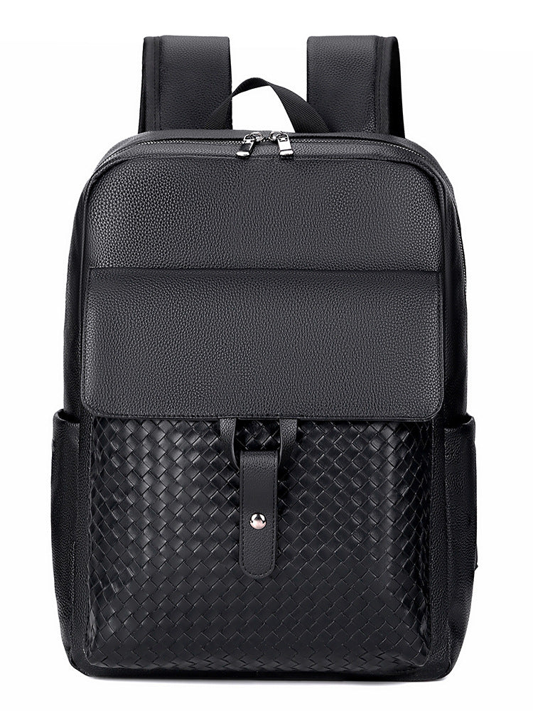 Men's Woven Texture Large Capacity Business Travel Backpack