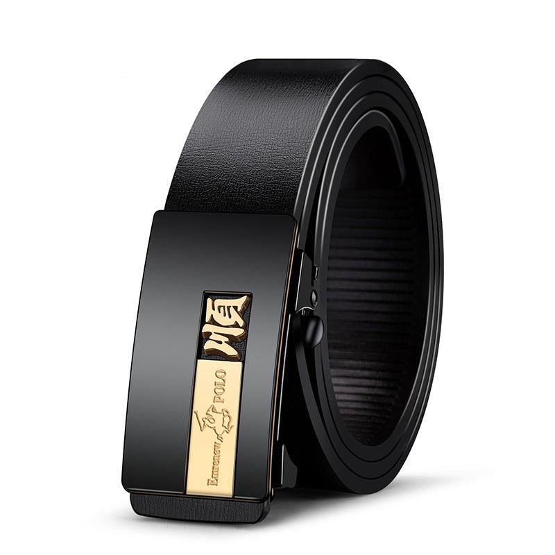 Paul Men’s Pure Cowhide Leather Belt with Automatic Buckle