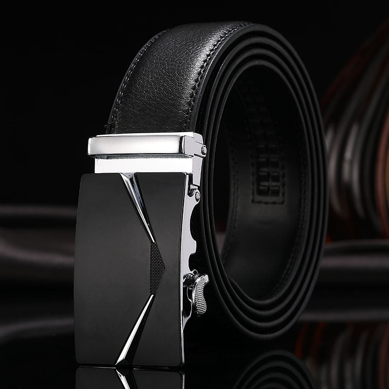 Men’s Extended Leather Belt with Precision Automatic Buckle