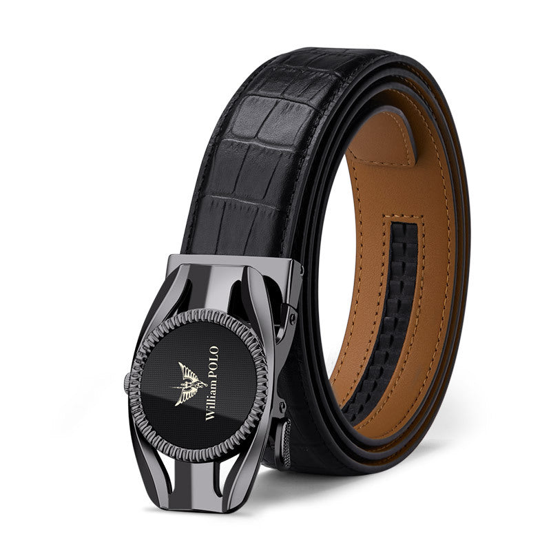 King Paul Men’s Genuine Cowhide Belt with Precision Dial Buckle