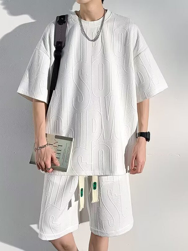 Men’s Summer Loose Casual Short-Sleeve T-Shirt and Shorts Set