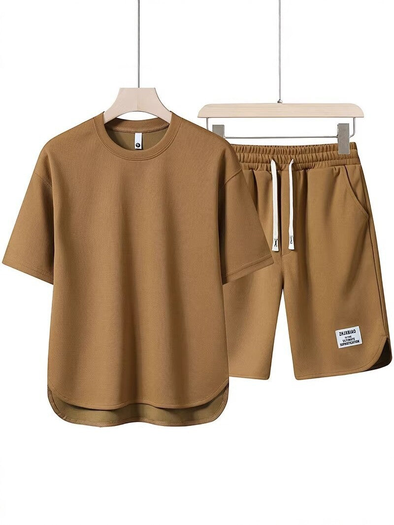 Men’s Summer Loose Casual Sports T-Shirt and Shorts Set