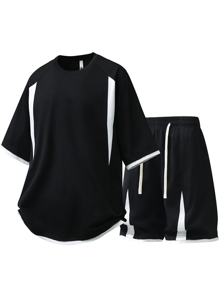 Men’s Contrast Tone Short-Sleeved Summer Performance Set