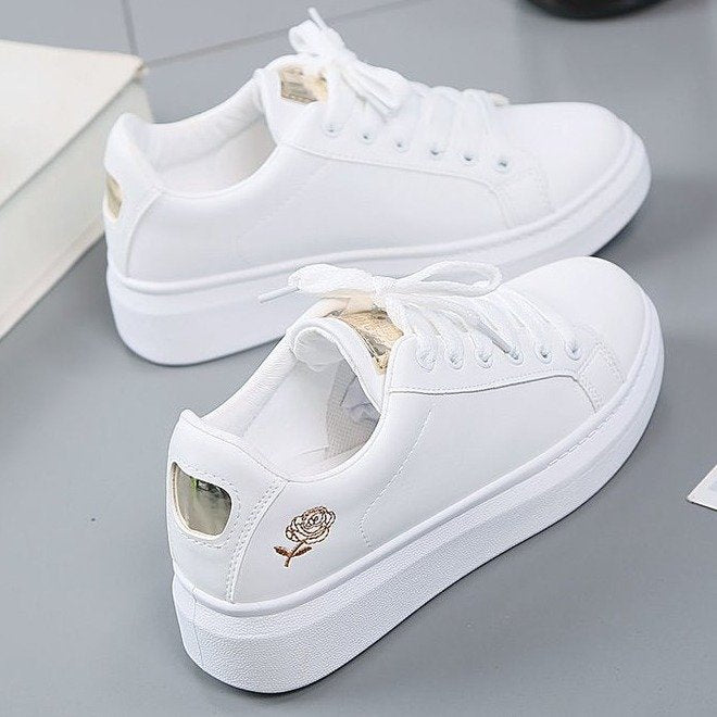 Women’s Premium PU Leather Breathable Low-Top Sneakers