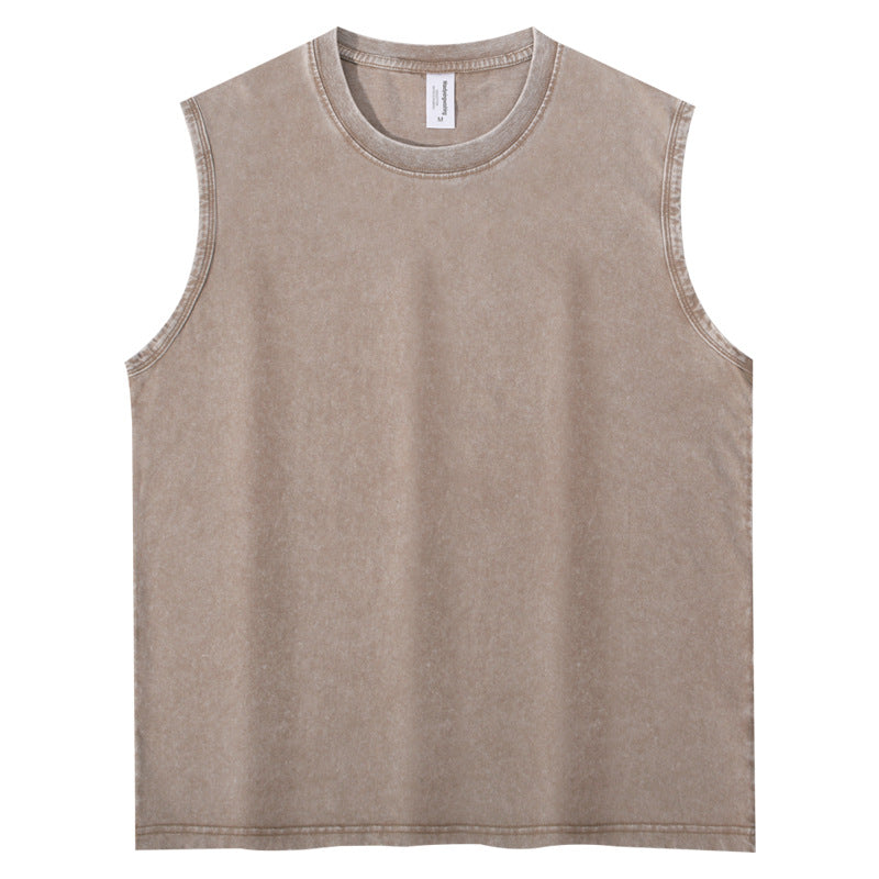 Men’s American Retro Heavyweight Washed Sleeveless T-Shirt