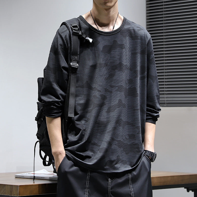 Men’s High-Performance "Ice Silk" Breathable Long-Sleeve Cooling Top