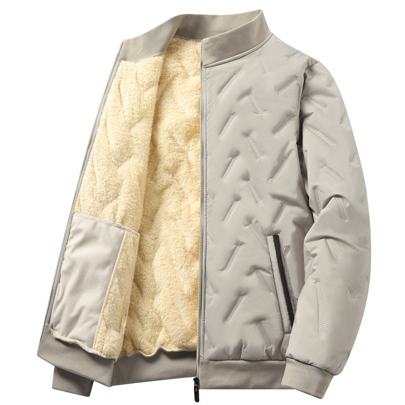 Men’s Premium Thermal Lamb Wool Stand-Collar Padded Coat