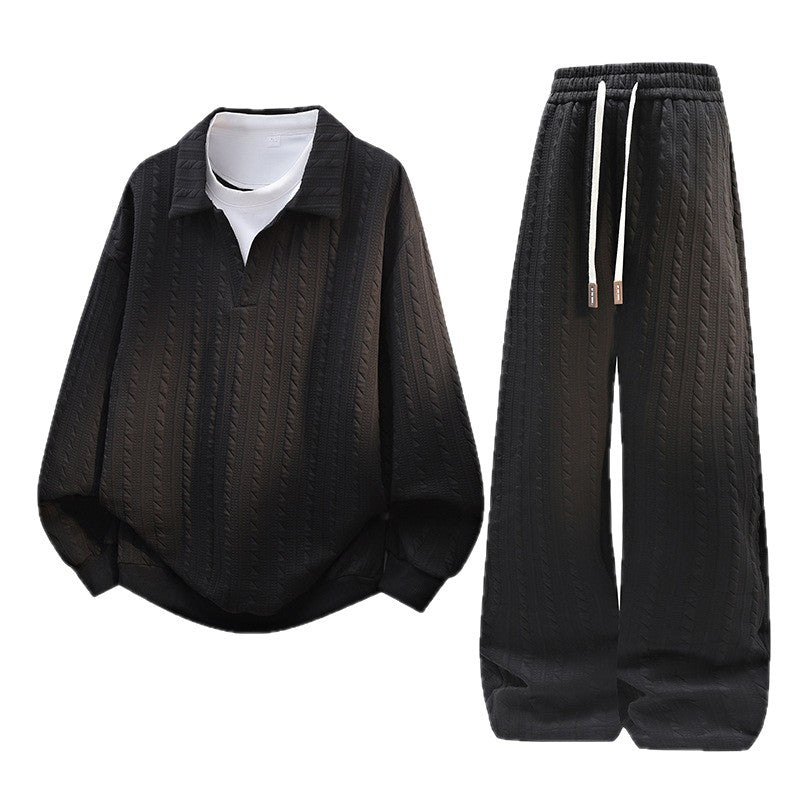 Men’s Trendy Hooded Pullover & Tapered Jogger Set