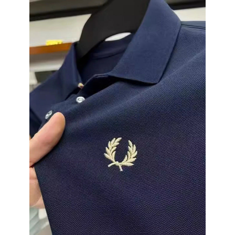 The Sovereign Embroidered Polo | Light Luxury Business Half-Sleeve