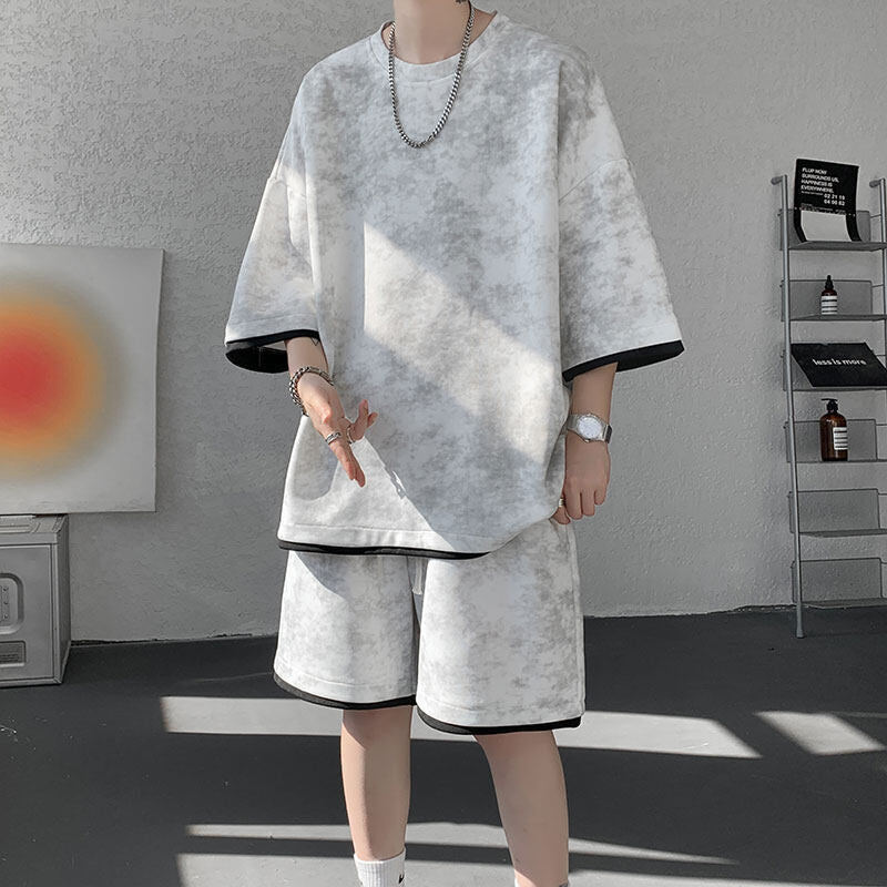Youth Casual Sports Two-Piece Set | Men's New Summer Short-Sleeve T-Shirt & Shorts Suit