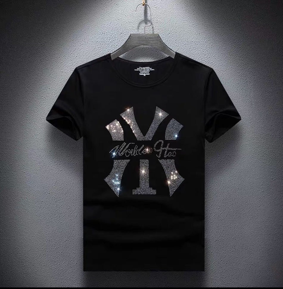 Premium Hot-Drilled Crewneck Summer T-Shirt