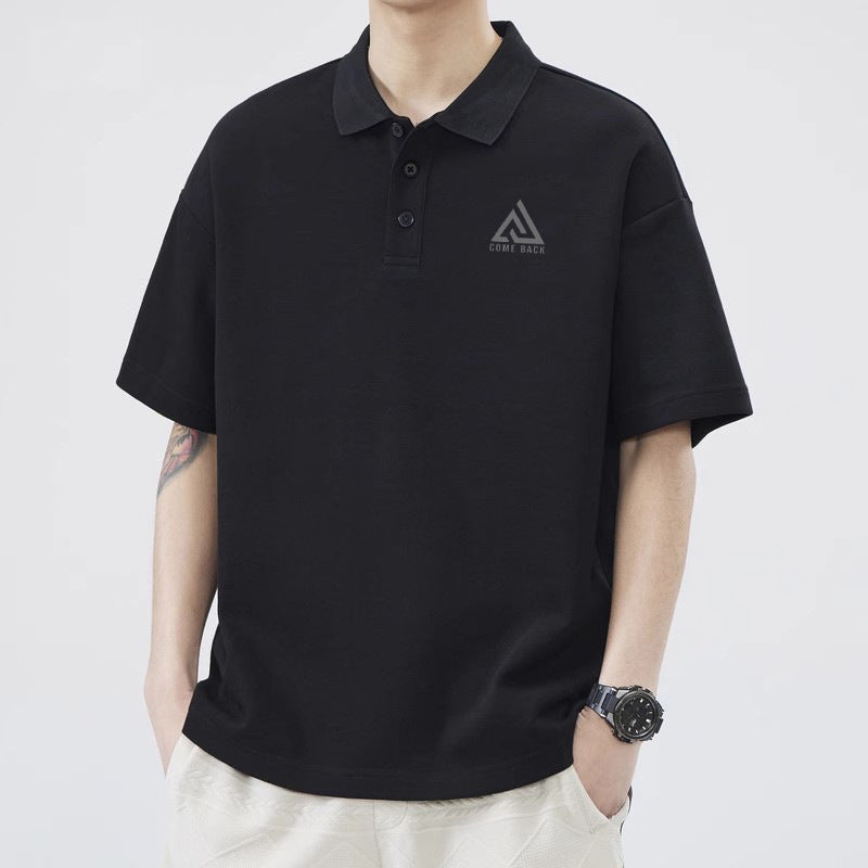 Men's American Street Style Cartoon Print Short Sleeve Polo