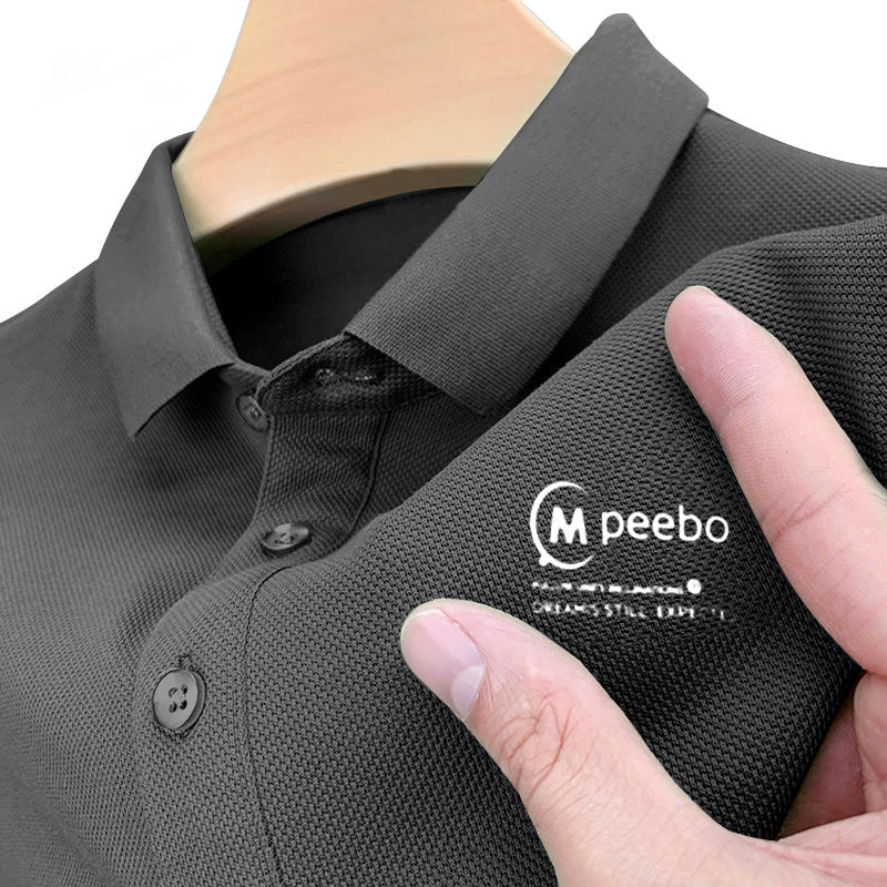 Men's Heavyweight Letter Print Short Sleeve Casual Polo T-Shirt