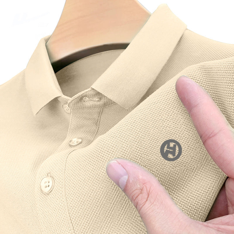 Men's Heavyweight Geometric Print Short Sleeve Polo T-Shirt