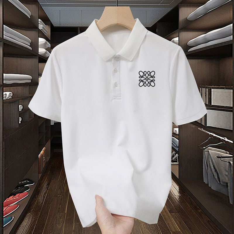 Men's Geometric Print Slim Fit Short Sleeve Polo T-Shirt