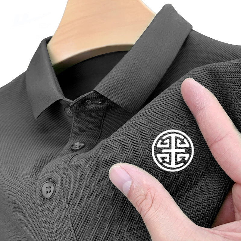 Men's Youth Geometric Print Slim Fit Short Sleeve Polo T-Shirt