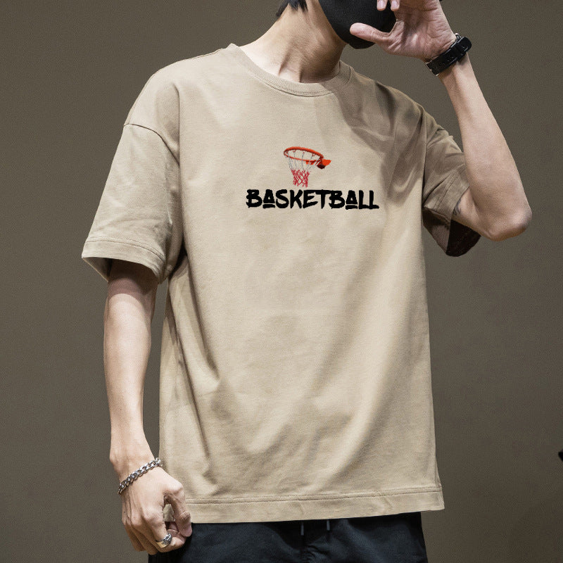 Men’s Loose Cotton Cartoon Print Summer Short Sleeve T-Shirt
