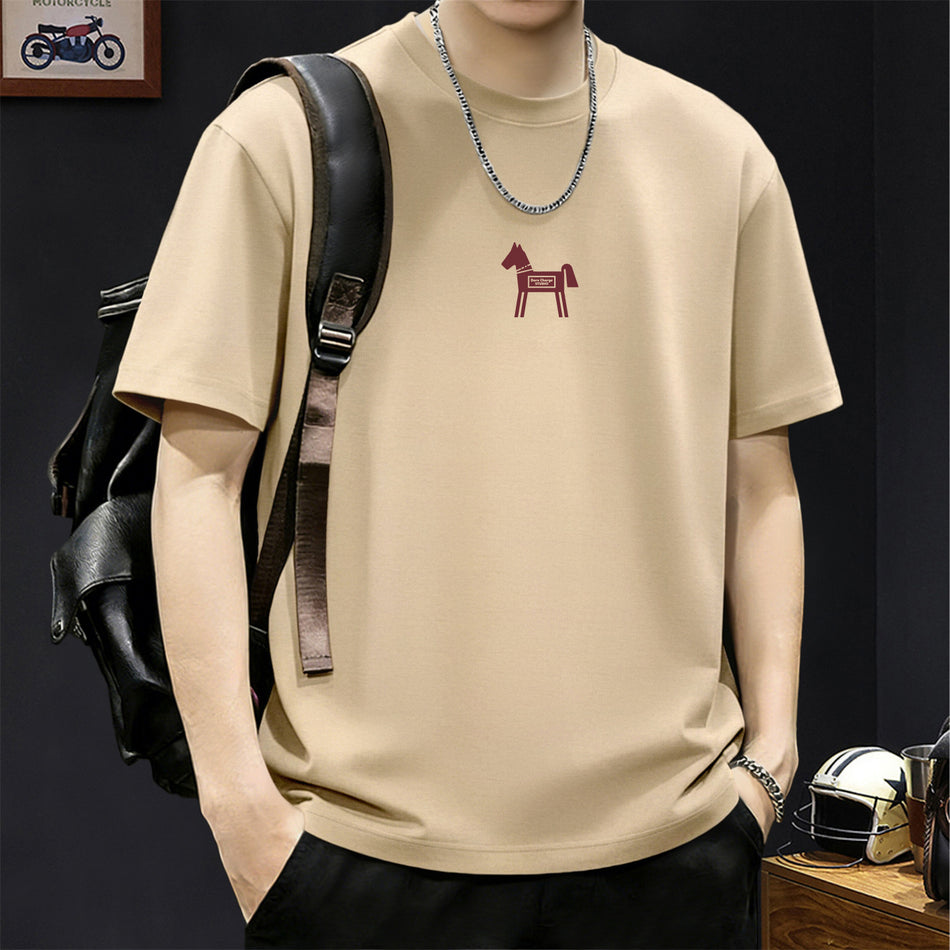 Men’s Heavy Cotton Loose Fit Short Sleeve Streetwear T-Shirt