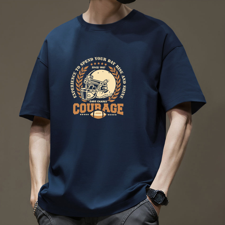 Men’s 260g Heavy Cotton Loose Fit Hong Kong Style T-Shirt