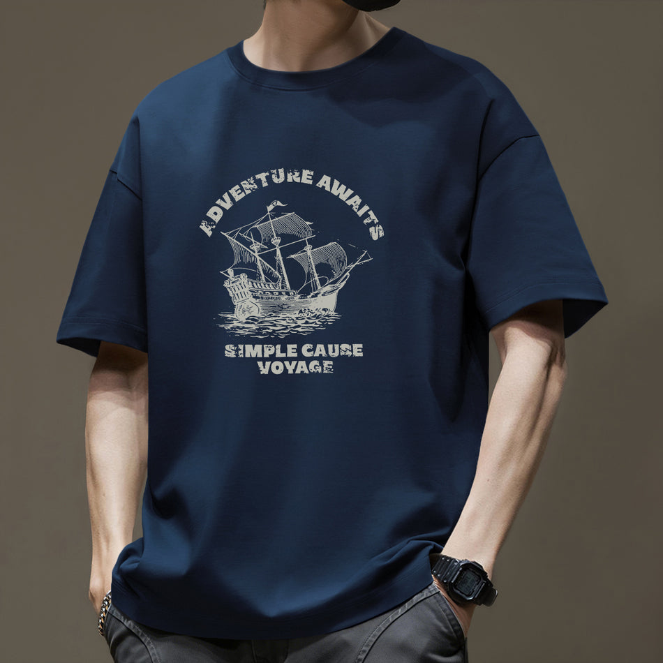 Men’s 260g Heavy Cotton Loose Fit American Retro T-Shirt