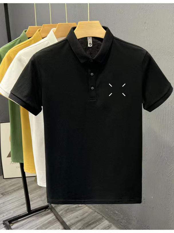 Men’s Slim Fit Cotton Printed Lapel Polo Shirt Summer Top