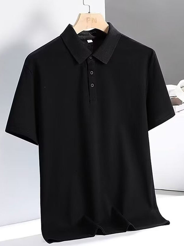 Men's Summer Thin Polo Shirt Turn Down Collar Casual Slim Fit