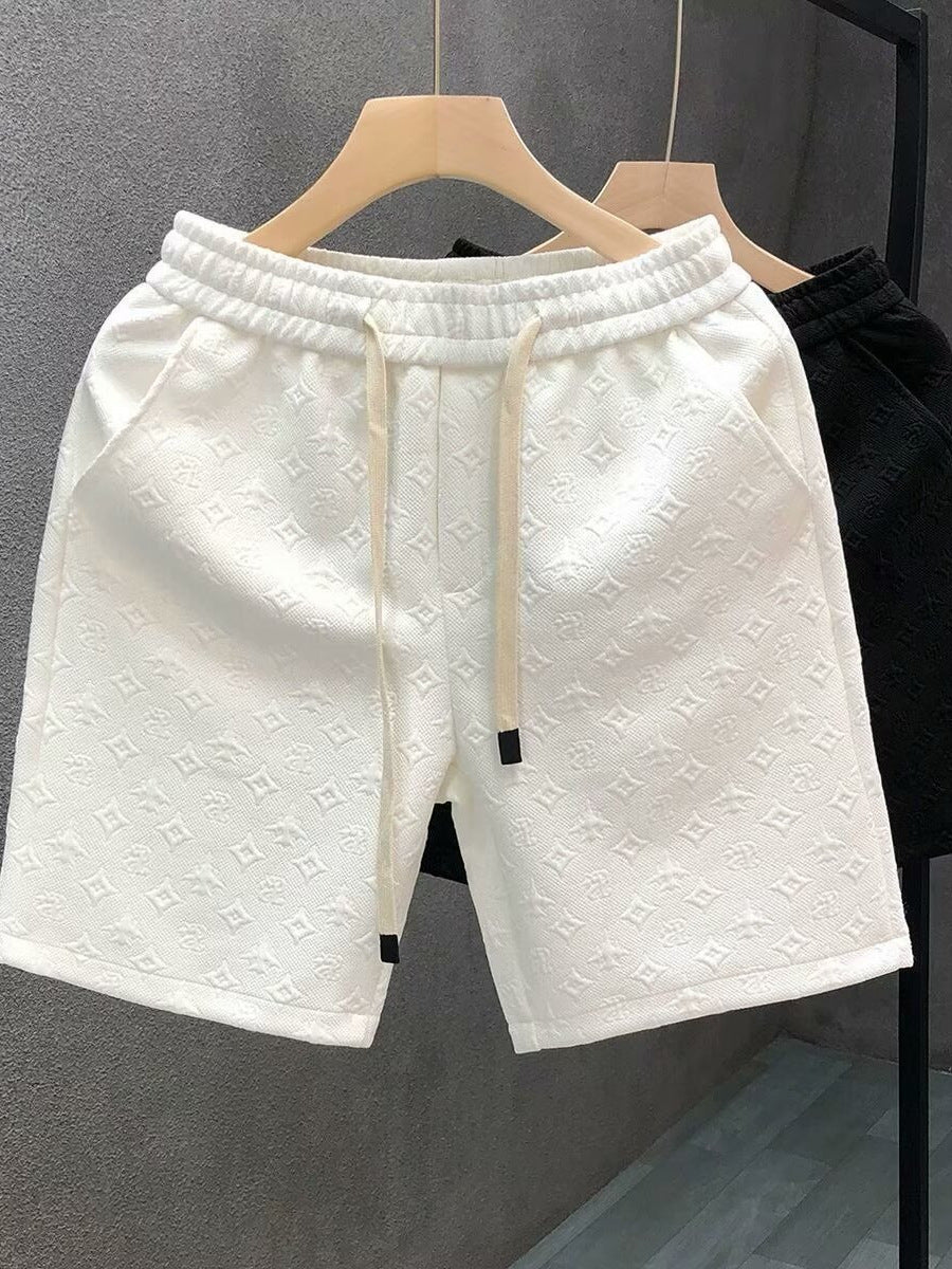 Retro Jacquard Tweed Shorts for Men in Relaxed Summer Fit