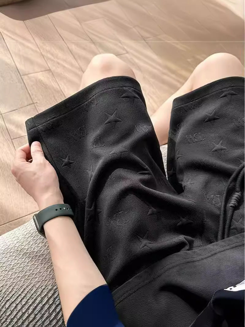 Men Printed Five-Point Sports Shorts in Relaxed Summer Fit