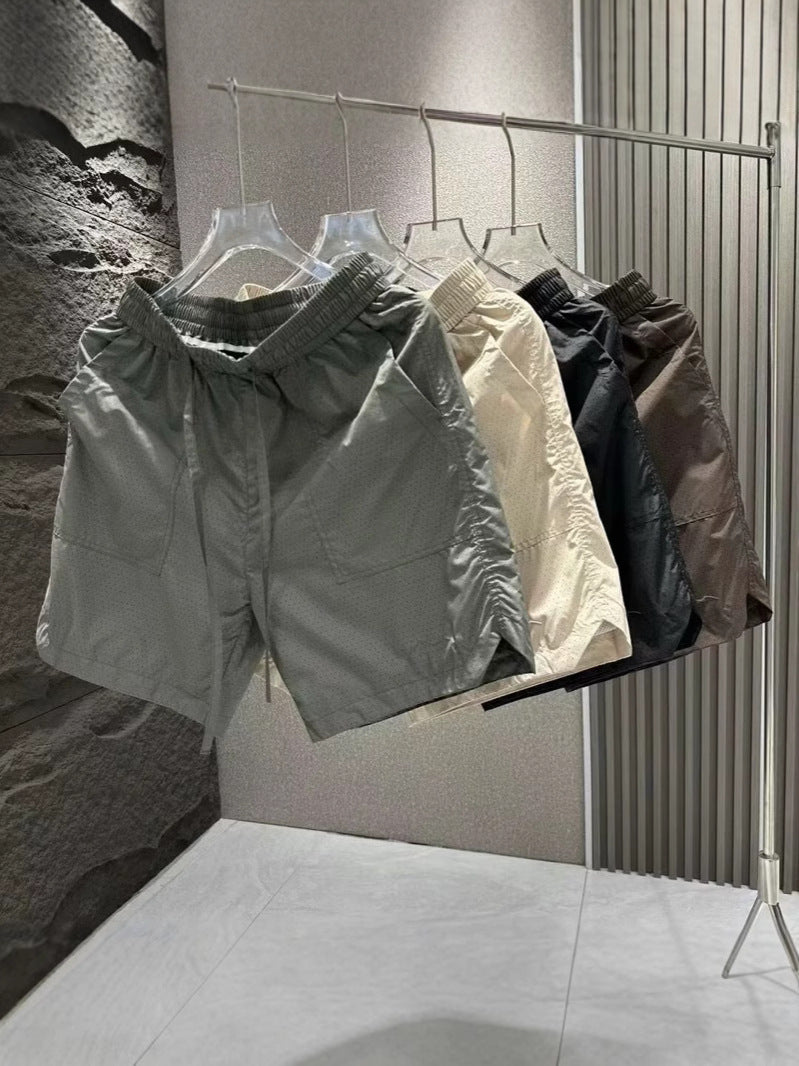 Men Ice Silk Mesh Quick Dry Loose Sports Five Point Summer Shorts