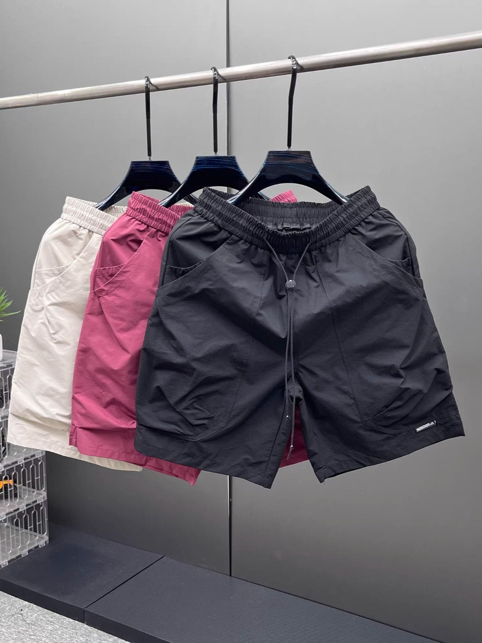 Quick-Dry Workwear Cargo Shorts Men Summer Loose Fit Multi-Pocket Casual Five-Point Pants
