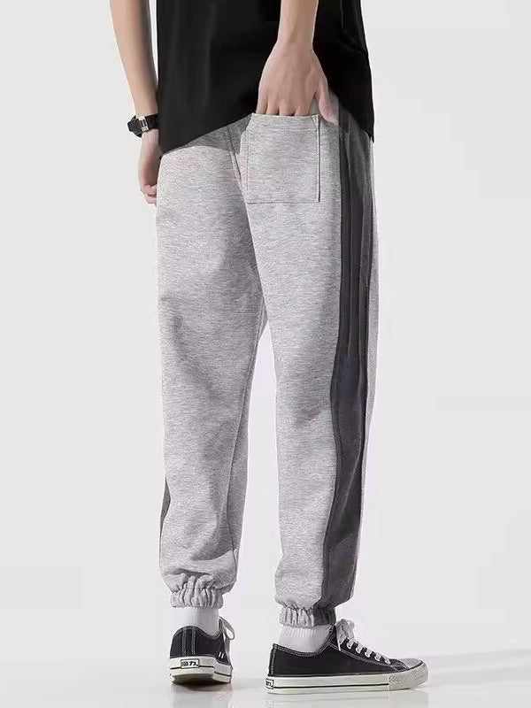 Unisex American High Street Heavy Washed Retro Striped Joggers