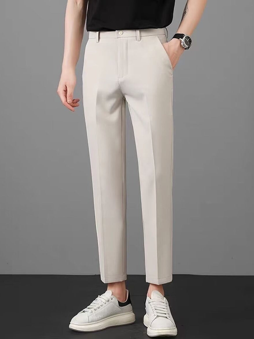 Men's Slim-Fit Cropped Tapered Harlan Suit Pants