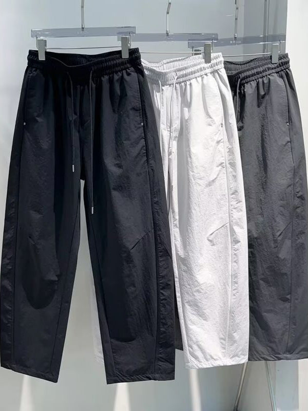 Men's Summer Ice Silk Straight Wide-Leg Cool Scimitar Trousers