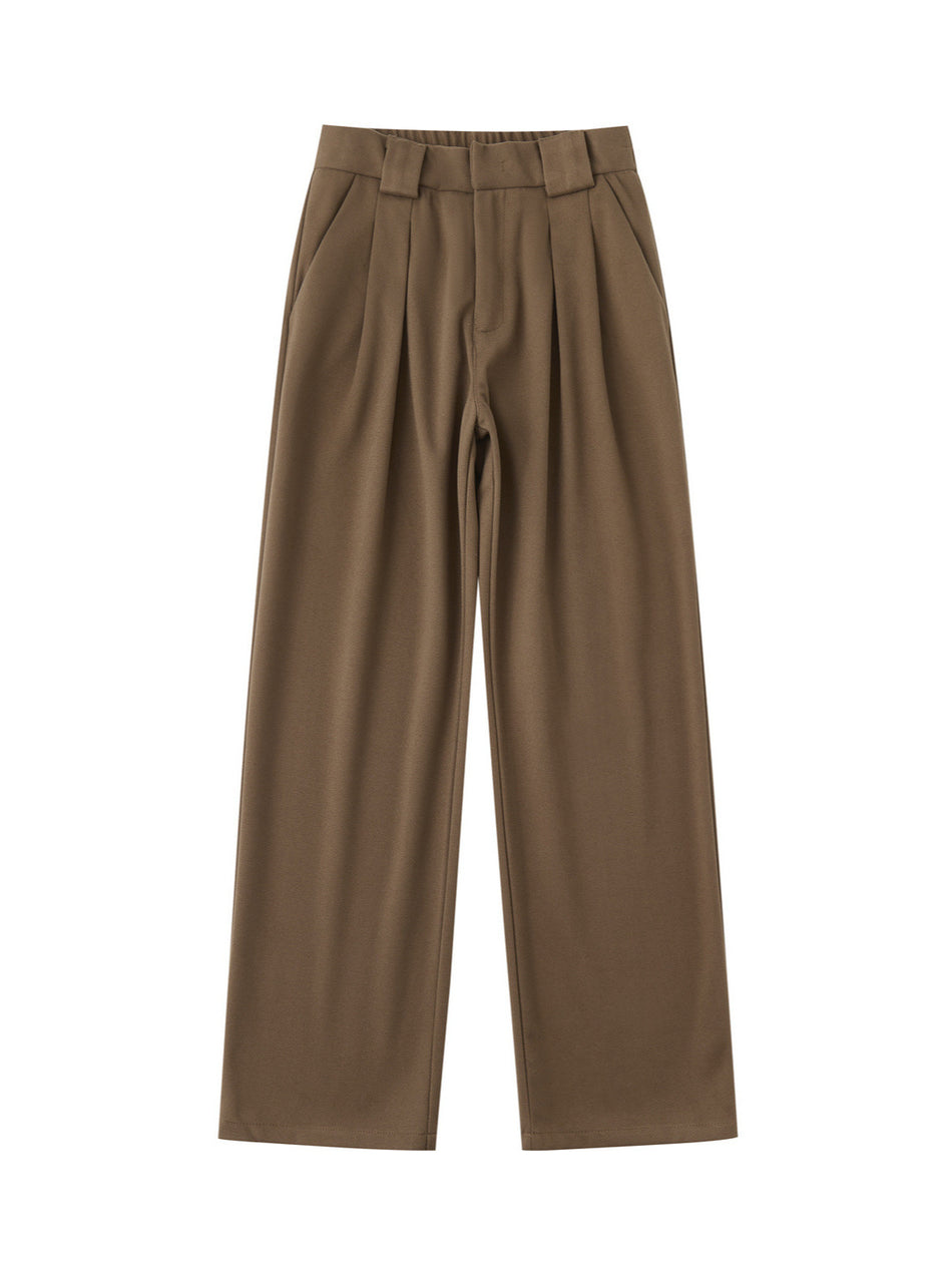 Men's Autumn Loose Straight Draped Wide-Leg Dress Trousers