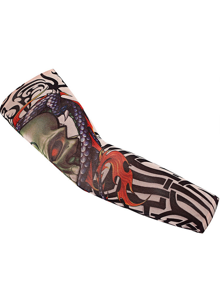 Men's Premium Seamless Tattoo Printed Ice Silk Cycling Sleeves