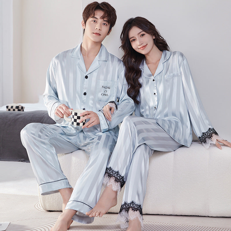 Premium Couple's Matching Ice Silk Satin Loungewear Set
