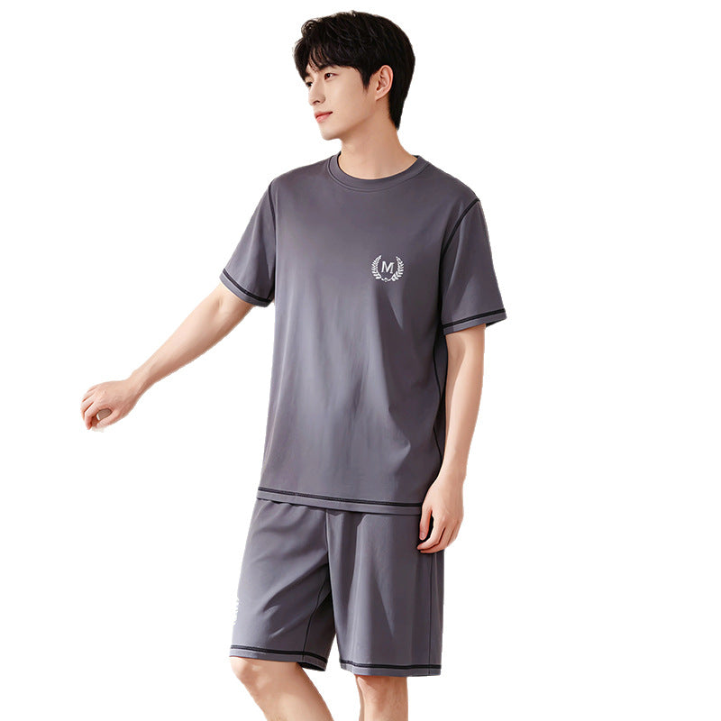 Men's Premium Summer Cool Ice Silk Loose Loungewear Suit