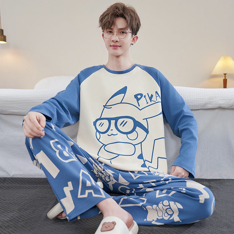 Men's Premium "Crayon Shin-Chan" Cotton Long-Sleeve Loungewear Suit