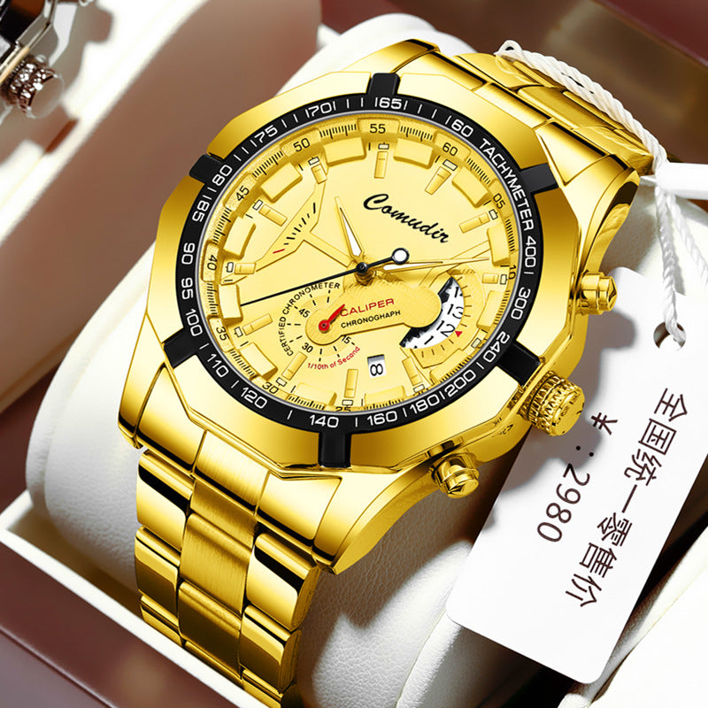 Men's Premium Precision Quartz "Mechanical-Style" Calendar Watch