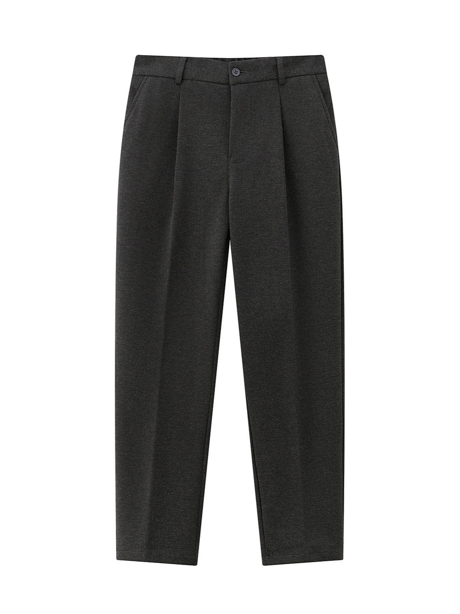 Men’s Wool Blend Casual Trousers Loose Fit Business Dress Pants